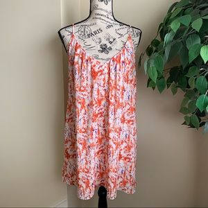 Eight Sixty Printed Strappy Trapeze Dress Orange Sz S